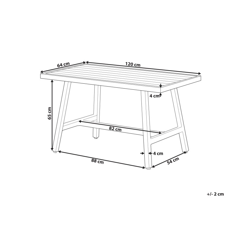 Stół ogrodowy FRATTE 120 cm 64 cm Metal Biały Stół ogrodowy FRATTE 120 cm 64 cm Metal Biały