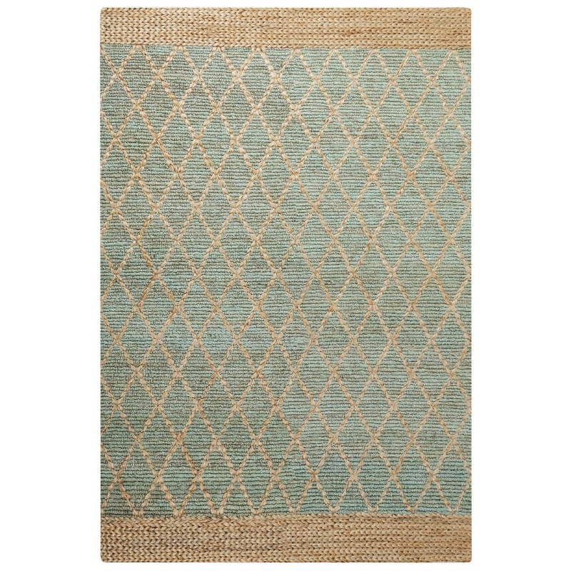 Dywan z juty 200 x 300 cm zielony z beżowym TELLIKAYA Dywan z juty 200 x 300 cm zielony z beżowym TELLIKAYA