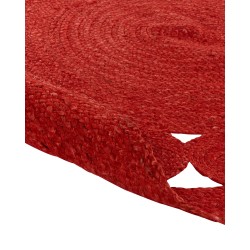 Dywan okrągły z juty ø 120 cm czerwony KOYUNLU Dywan okrągły z juty ø 120 cm czerwony KOYUNLU