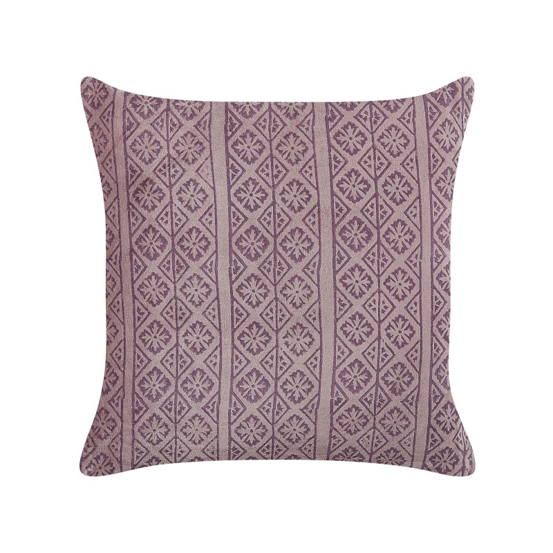 Zestaw 2 poduszek dekoracyjnych SILYBUM Welur 45 x 45 cm Różowy Wzór geometryczny Zestaw 2 poduszek dekoracyjnych SILYBUM Welur 45 x 45 cm Różowy Wzór geometryczny