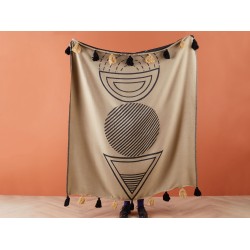 Koc THUMKI 130 x 170 cm Beżowy Koc THUMKI 130 x 170 cm Beżowy