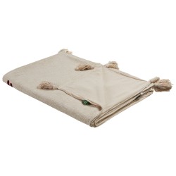 Koc DEOGHAR Bawełna 130 x 180 cm Beżowy Koc DEOGHAR Bawełna 130 x 180 cm Beżowy