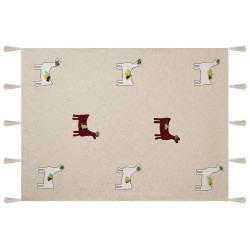 Koc DEOGHAR Bawełna 130 x 180 cm Beżowy Koc DEOGHAR Bawełna 130 x 180 cm Beżowy
