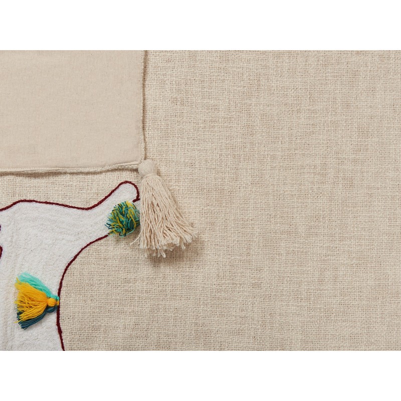 Koc DEOGHAR Bawełna 130 x 180 cm Beżowy Koc DEOGHAR Bawełna 130 x 180 cm Beżowy