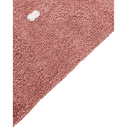 Dywan bawełniany w kropki 140 x 200 cm jasnoczerwony ASTAF Dywan bawełniany w kropki 140 x 200 cm jasnoczerwony ASTAF