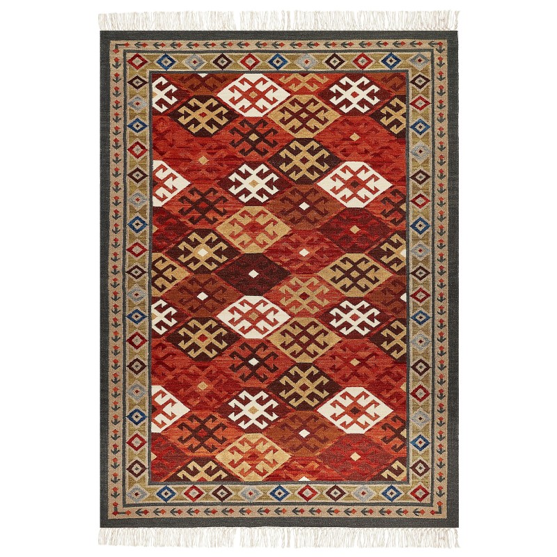 Dywan wełniany kilim 200 x 300 cm wielokolorowy URTSADZOR Dywan wełniany kilim 200 x 300 cm wielokolorowy URTSADZOR