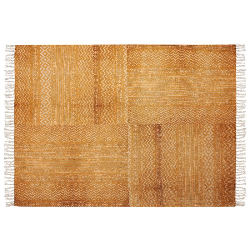 Koc FIROZABAD Bawełna 130 x 180 cm Pomarańczowy Koc FIROZABAD Bawełna 130 x 180 cm Pomarańczowy