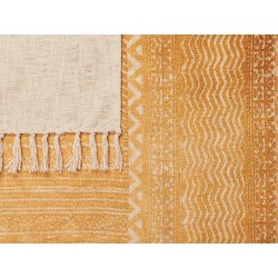 Koc FIROZABAD Bawełna 130 x 180 cm Pomarańczowy Koc FIROZABAD Bawełna 130 x 180 cm Pomarańczowy