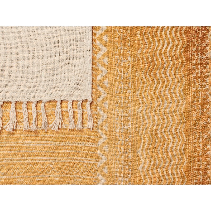 Koc FIROZABAD Bawełna 130 x 180 cm Pomarańczowy Koc FIROZABAD Bawełna 130 x 180 cm Pomarańczowy