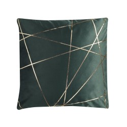 Zestaw 2 poduszek dekoracyjnych PINUS Welur 45 x 45 cm Ciemnozielony Wzór geometryczny Zestaw 2 poduszek dekoracyjnych PINUS Welur 45 x 45 cm Ciemnozielony Wzór geometryczny