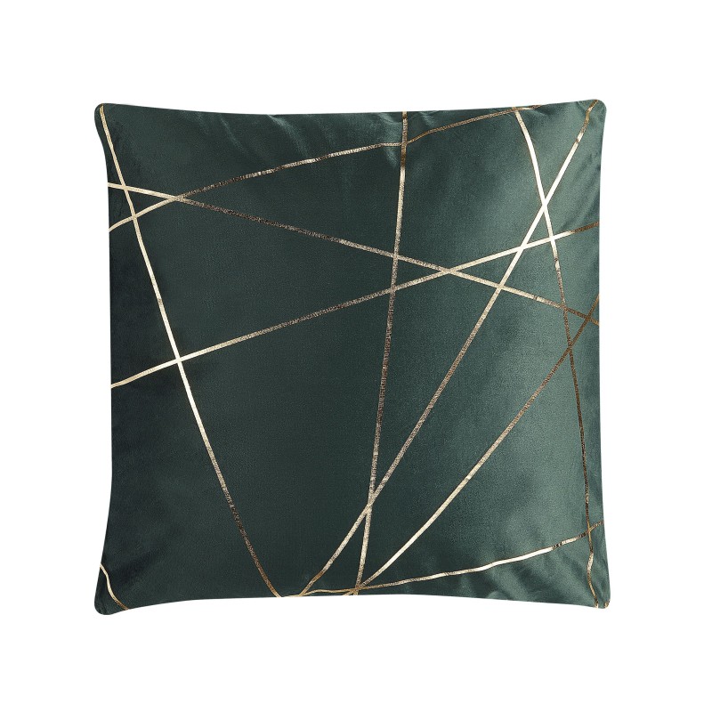 Zestaw 2 poduszek dekoracyjnych PINUS Welur 45 x 45 cm Ciemnozielony Wzór geometryczny Zestaw 2 poduszek dekoracyjnych PINUS Welur 45 x 45 cm Ciemnozielony Wzór geometryczny