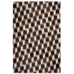 Dywan patchwork skórzany 140 x 200 cm brązowy ALPKOY Dywan patchwork skórzany 140 x 200 cm brązowy ALPKOY