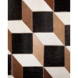 Dywan patchwork skórzany 140 x 200 cm brązowy ALPKOY Dywan patchwork skórzany 140 x 200 cm brązowy ALPKOY