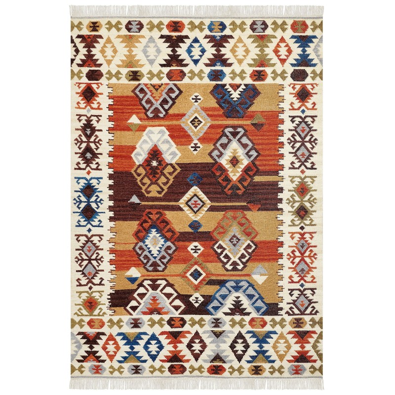Dywan wełniany kilim 200 x 300 cm wielokolorowy VOSKETAP Dywan wełniany kilim 200 x 300 cm wielokolorowy VOSKETAP
