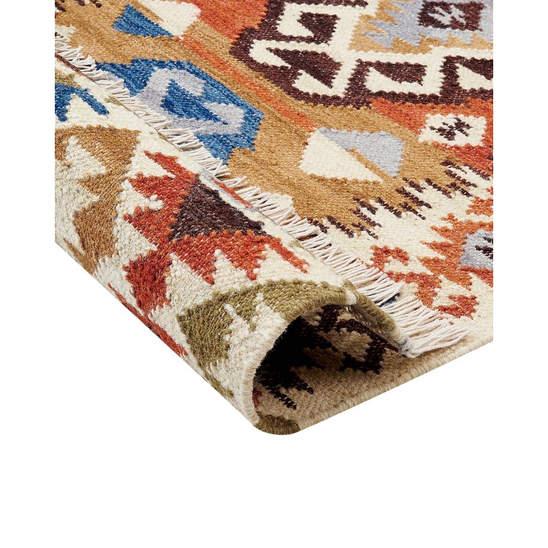 Dywan wełniany kilim 200 x 300 cm wielokolorowy VOSKETAP Dywan wełniany kilim 200 x 300 cm wielokolorowy VOSKETAP