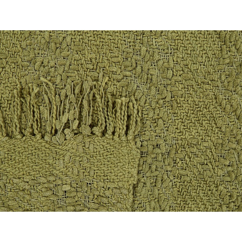 Koc VELLA Bawełna 150 x 200 cm Oliwkowy Koc VELLA Bawełna 150 x 200 cm Oliwkowy