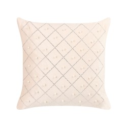 Zestaw 2 poduszek dekoracyjnych YARROW Welur 45 x 45 cm Beżowy Wzór geometryczny Zestaw 2 poduszek dekoracyjnych YARROW Welur 45 x 45 cm Beżowy Wzór geometryczny