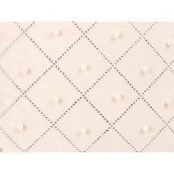 Zestaw 2 poduszek dekoracyjnych YARROW Welur 45 x 45 cm Beżowy Wzór geometryczny Zestaw 2 poduszek dekoracyjnych YARROW Welur 45 x 45 cm Beżowy Wzór geometryczny