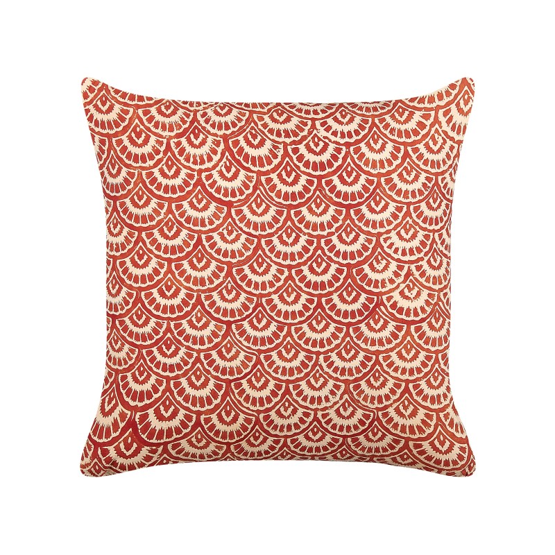 Zestaw 2 poduszek dekoracyjnych RHUS Bawełna 45 x 45 cm Czerwony Wzór geometryczny Zestaw 2 poduszek dekoracyjnych RHUS Bawełna 45 x 45 cm Czerwony Wzór geometryczny