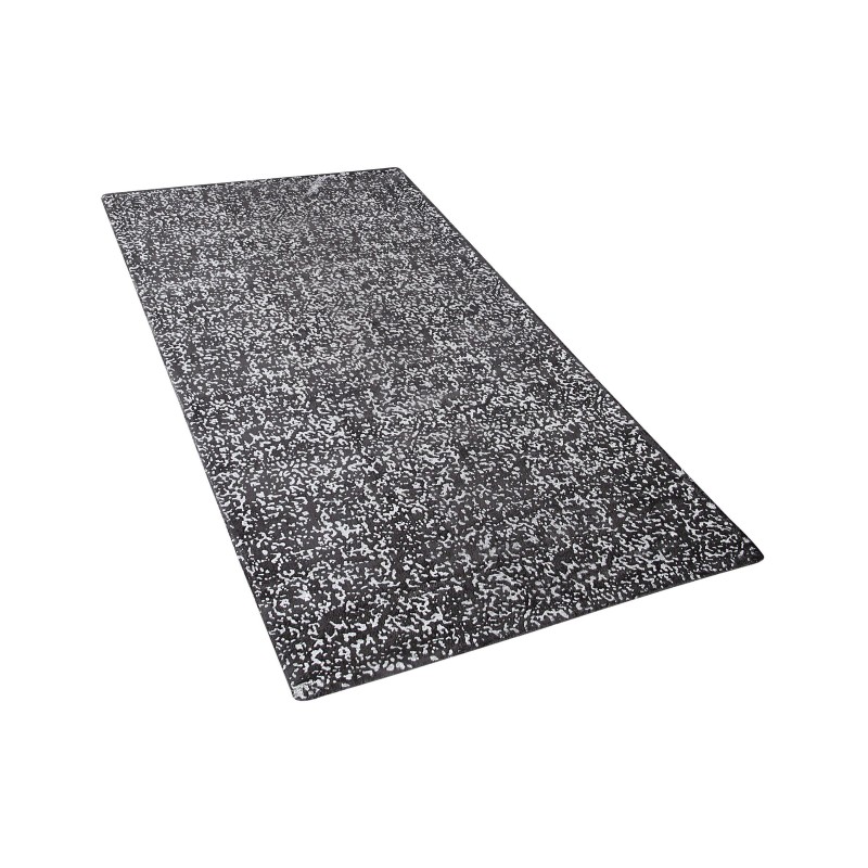Dywan z wiskozy 80 x 150 cm szaro-srebrny ESEL Dywan z wiskozy 80 x 150 cm szaro-srebrny ESEL