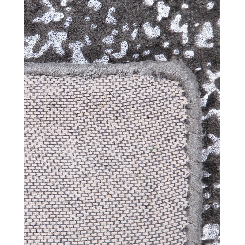 Dywan z wiskozy 80 x 150 cm szaro-srebrny ESEL Dywan z wiskozy 80 x 150 cm szaro-srebrny ESEL