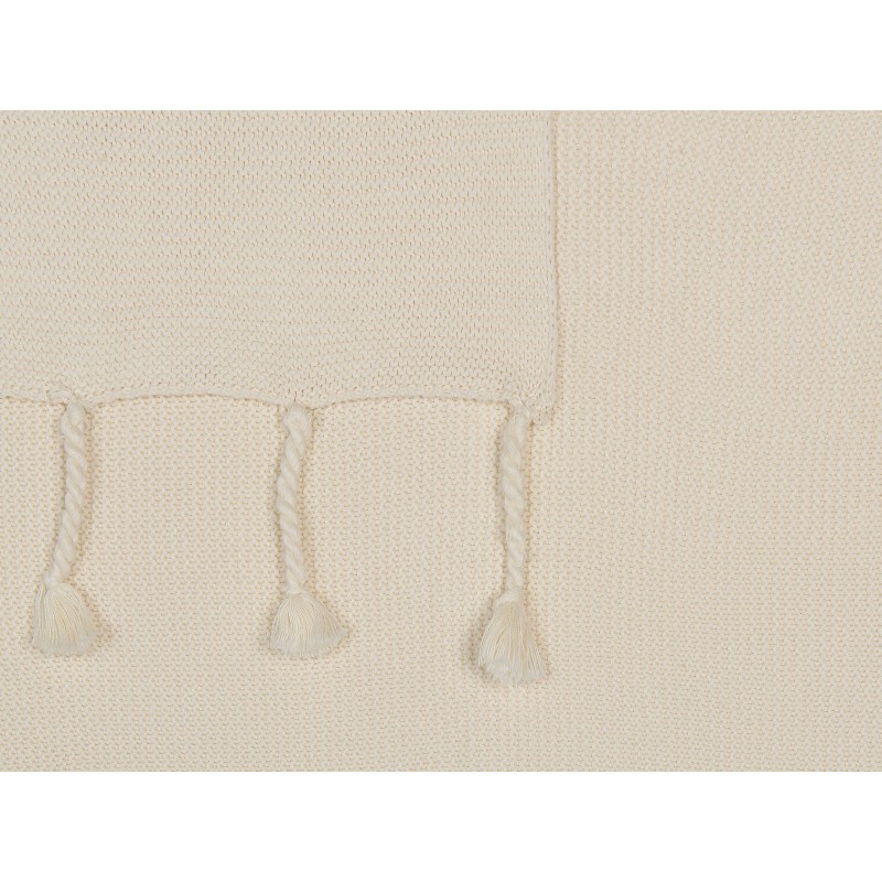 Koc NAZILLI Bawełna 125 x 150 cm Beżowy Koc NAZILLI Bawełna 125 x 150 cm Beżowy