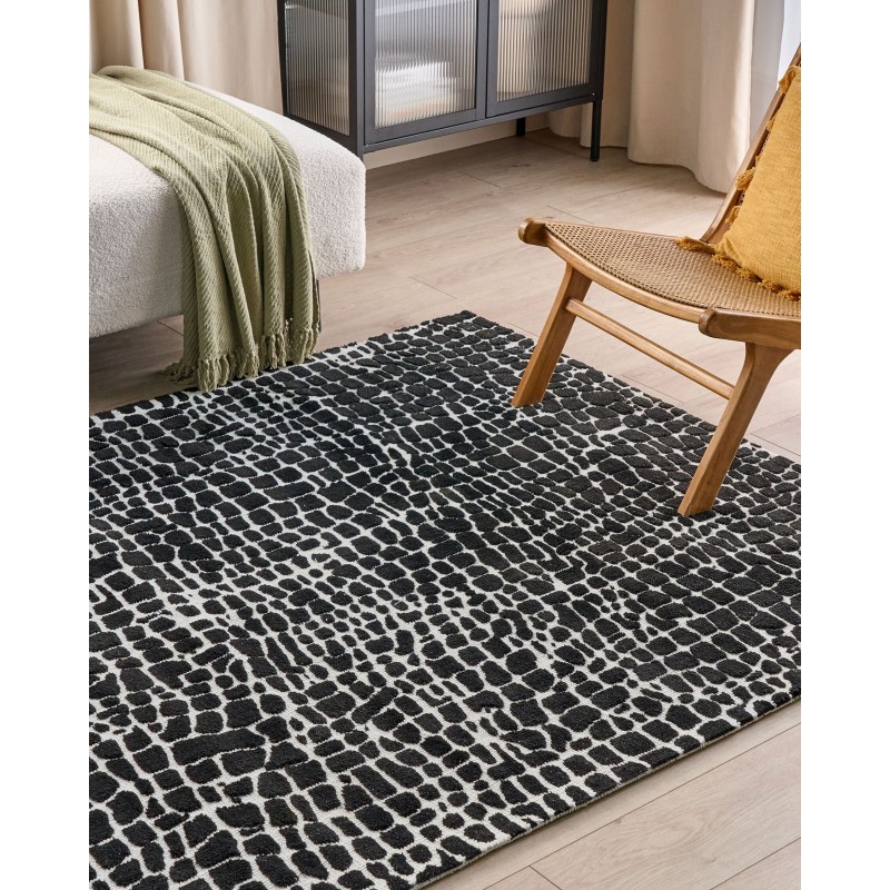 Dywan 160 x 230 cm czarno-biały PUNGE Dywan 160 x 230 cm czarno-biały PUNGE
