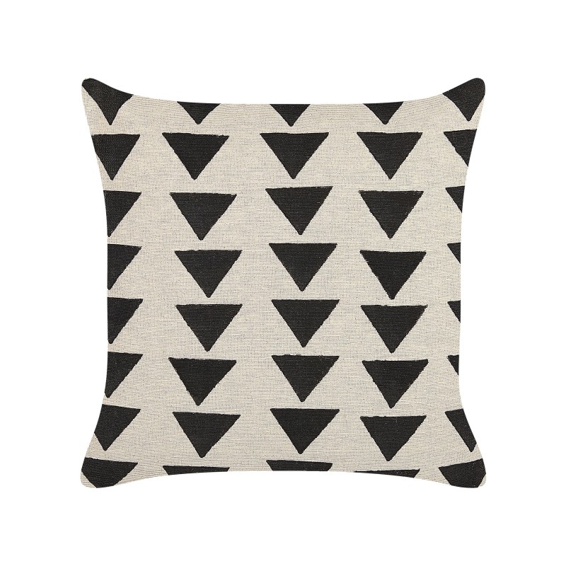 Poduszka dekoracyjna CERCIS Bawełna 45 x 45 cm Beżowy Wzór geometryczny Poduszka dekoracyjna CERCIS Bawełna 45 x 45 cm Beżowy Wzór geometryczny