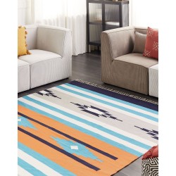 Dywan bawełniany kilim 200 x 300 cm wielokolorowy NORATUS Dywan bawełniany kilim 200 x 300 cm wielokolorowy NORATUS