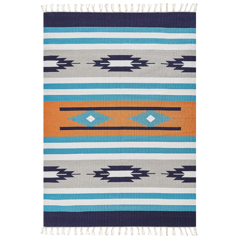 Dywan bawełniany kilim 200 x 300 cm wielokolorowy NORATUS Dywan bawełniany kilim 200 x 300 cm wielokolorowy NORATUS