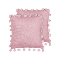 Zestaw 2 poduszek dekoracyjnych JASMINE 45 x 45 cm Różowy Jednolity