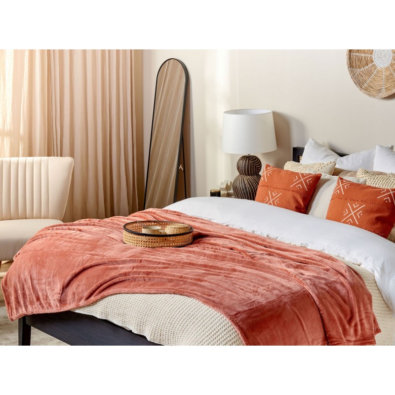 Koc BAYBURT 150 x 200 cm Koralowy Koc BAYBURT 150 x 200 cm Koralowy