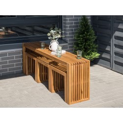 Stolik kawowy ogrodowy BELLANO 35 cm 150 cm Drewno akacjowe Brązowy Stolik kawowy ogrodowy BELLANO 35 cm 150 cm Drewno akacjowe Brązowy