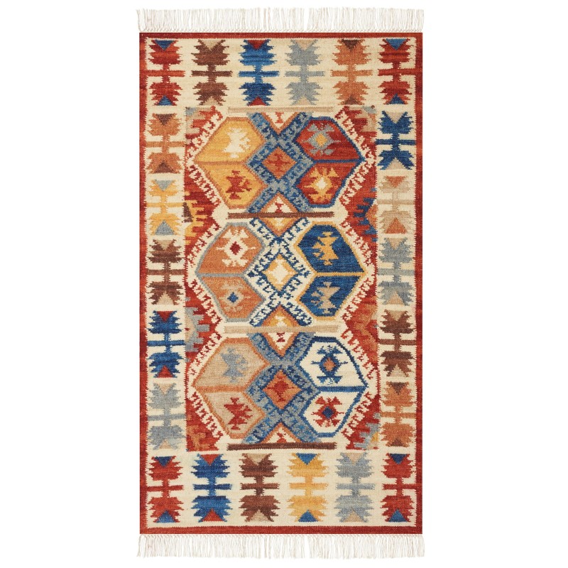 Dywan wełniany kilim 80 x 150 cm wielokolorowy VANASHEN Dywan wełniany kilim 80 x 150 cm wielokolorowy VANASHEN