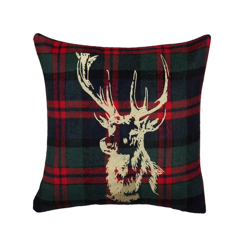 Zestaw 2 poduszek dekoracyjnych RUDOLPH 45 x 45 cm Czerwony Zielony Złoty Niebieski Czarny Wzór świąteczny Zestaw 2 poduszek dekoracyjnych RUDOLPH 45 x 45 cm Czerwony Zielony Złoty Niebieski Czarny Wzór świąteczny