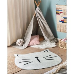 Dywan dziecięcy kot ⌀ 100 cm szary KITTY Dywan dziecięcy kot ⌀ 100 cm szary KITTY