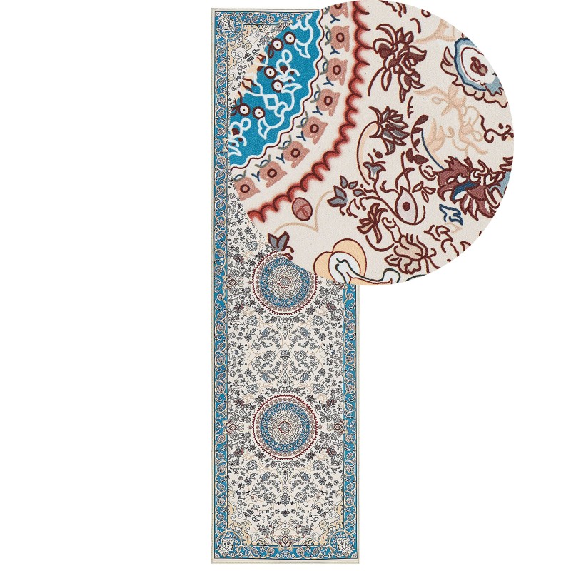 Dywan 80 x 300 cm beżowo-niebieski GORDES Dywan 80 x 300 cm beżowo-niebieski GORDES