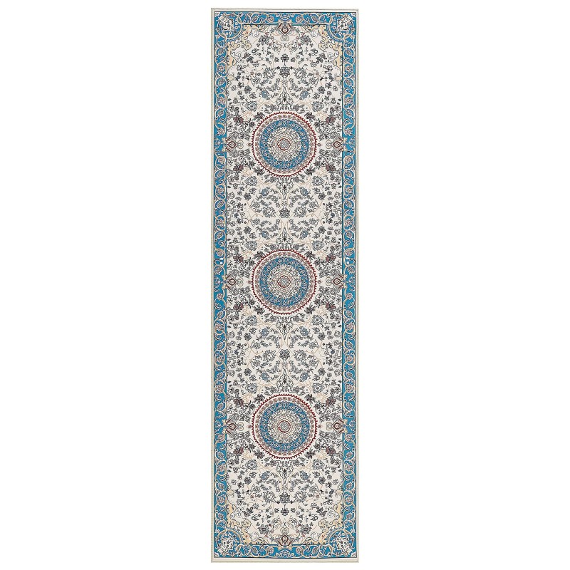 Dywan 80 x 300 cm beżowo-niebieski GORDES Dywan 80 x 300 cm beżowo-niebieski GORDES
