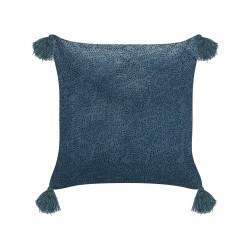 Zestaw 2 poduszek dekoracyjnych SETARIA Welur 45 x 45 cm Ciemnoniebieski Wzór roślinny Zestaw 2 poduszek dekoracyjnych SETARIA Welur 45 x 45 cm Ciemnoniebieski Wzór roślinny
