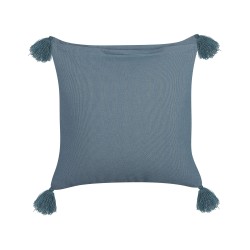 Zestaw 2 poduszek dekoracyjnych SETARIA Welur 45 x 45 cm Ciemnoniebieski Wzór roślinny Zestaw 2 poduszek dekoracyjnych SETARIA Welur 45 x 45 cm Ciemnoniebieski Wzór roślinny