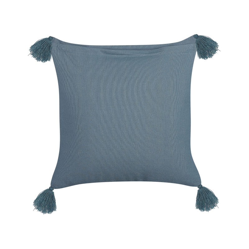 Zestaw 2 poduszek dekoracyjnych SETARIA Welur 45 x 45 cm Ciemnoniebieski Wzór roślinny Zestaw 2 poduszek dekoracyjnych SETARIA Welur 45 x 45 cm Ciemnoniebieski Wzór roślinny