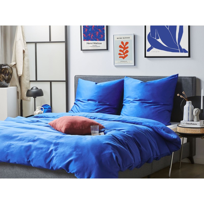 Komplet pościeli HARMONRIDGE Bawełna satynowa 200 x 220 cm Ciemnoniebieski Komplet pościeli HARMONRIDGE Bawełna satynowa 200 x 220 cm Ciemnoniebieski