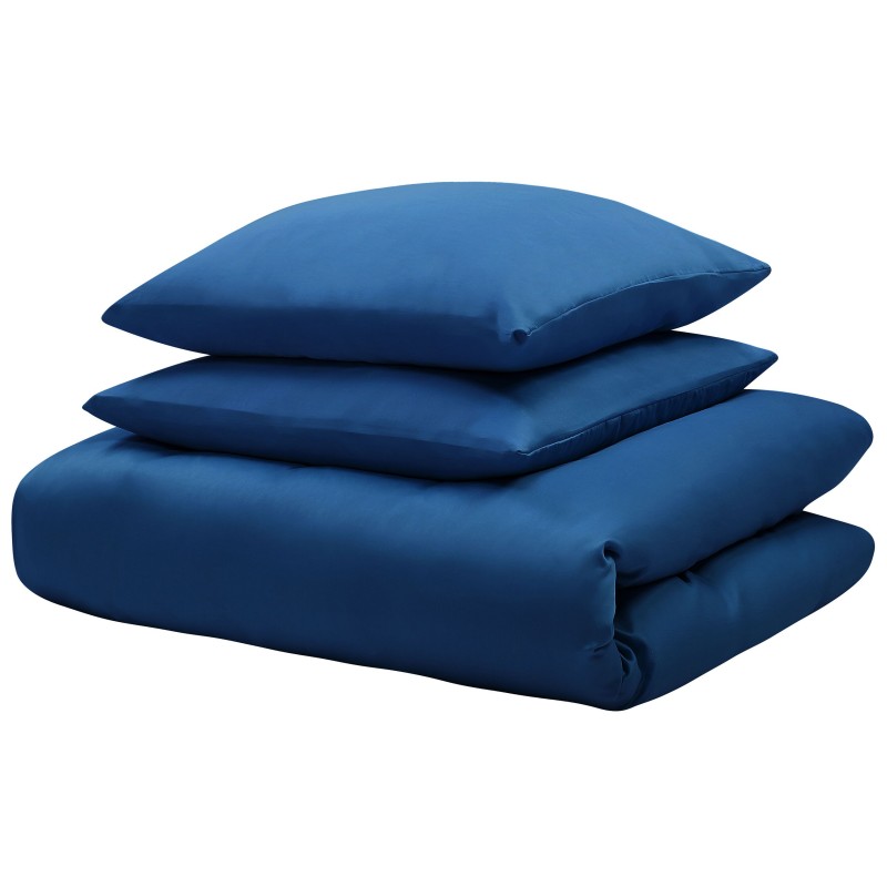 Komplet pościeli HARMONRIDGE Bawełna satynowa 200 x 220 cm Ciemnoniebieski Komplet pościeli HARMONRIDGE Bawełna satynowa 200 x 220 cm Ciemnoniebieski