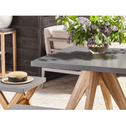 Stół ogrodowy OLBIA 90 cm 90 cm Beton Szary Stół ogrodowy OLBIA 90 cm 90 cm Beton Szary