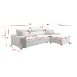 Sofá esquinero Venna I mini con función de cama y puerto USB en tela Plusz, Avra 14. Sofá esquinero Venna I mini con función de cama y puerto USB en tela Plusz, Avra 14.