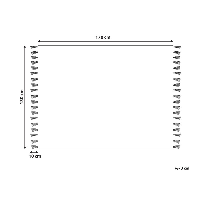Koc KULAC Bawełna 130 x 170 cm Czarny Koc KULAC Bawełna 130 x 170 cm Czarny