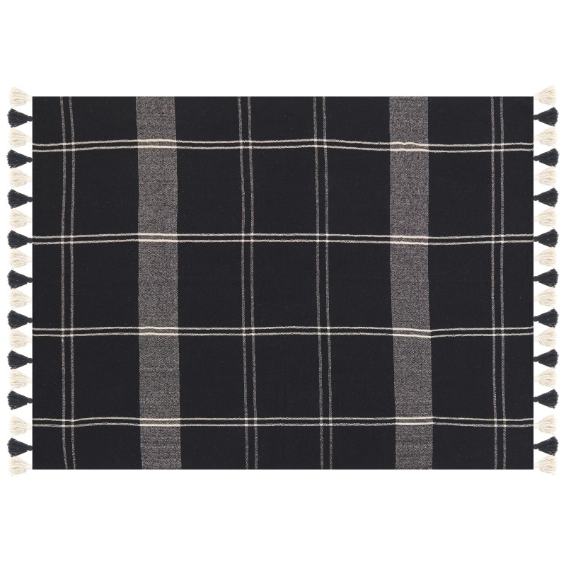 Koc KULAC Bawełna 130 x 170 cm Czarny Koc KULAC Bawełna 130 x 170 cm Czarny