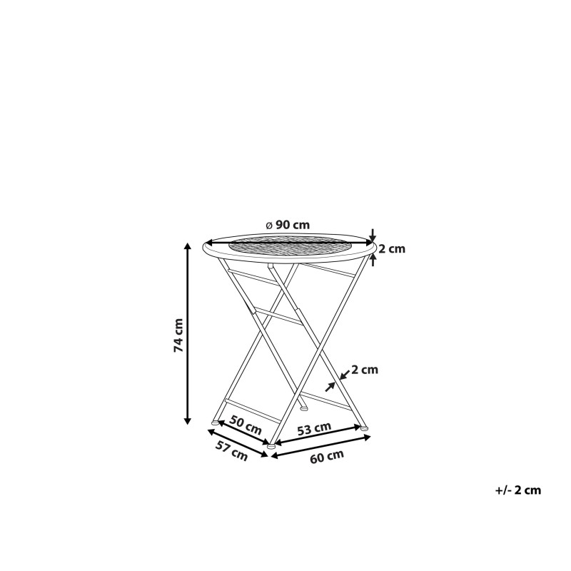 Stolik bistro BIVIO 90 cm 90 cm Metal Złamana biel Stolik bistro BIVIO 90 cm 90 cm Metal Złamana biel