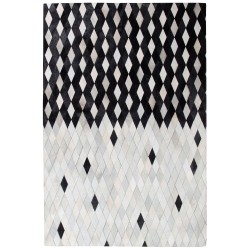 Dywan patchwork skórzany 160 x 230 cm czarno-biały MALDAN Dywan patchwork skórzany 160 x 230 cm czarno-biały MALDAN