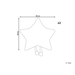2 poduszki dekoracyjne dla dzieci gwiazdy 40 x 40 cm białe STARFRUIT 2 poduszki dekoracyjne dla dzieci gwiazdy 40 x 40 cm białe STARFRUIT